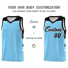 Two Tone Side Star Color Block Wrinkle-Resistant Basketball Jersey 3