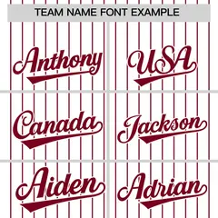 Two-Tone White Crimson Pinstripe Authentic Baseball Jersey 3