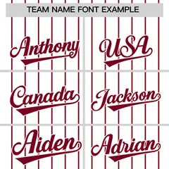 Two-Tone White Crimson Pinstripe Authentic Baseball Jersey 3