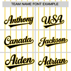 Two-Tone White Gold Pinstripe Authentic Baseball Jersey 3