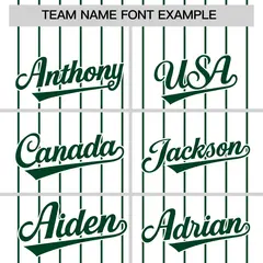 Two-Tone White Green Pinstripe Authentic Baseball Jersey 3