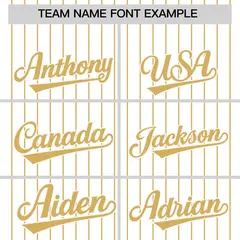 Two-Tone White Old Gold Pinstripe Authentic Baseball Jersey 3