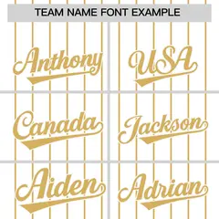 Two-Tone White Old Gold Pinstripe Authentic Baseball Jersey 3