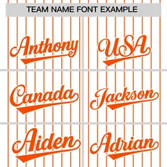 Two-Tone White Orange Pinstripe Authentic Baseball Jersey 3