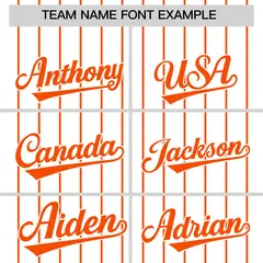 Two-Tone White Orange Pinstripe Authentic Baseball Jersey 3