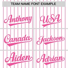 Two-Tone White Pink Pinstripe Authentic Baseball Jersey 3