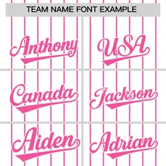 Two-Tone White Pink Pinstripe Authentic Baseball Jersey 3