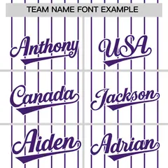 Two-Tone White Purple Pinstripe Authentic Baseball Jersey 3