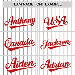 Two-Tone White Red Pinstripe Authentic Baseball Jersey 3