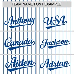 Two-Tone White Royal Pinstripe Authentic Baseball Jersey 3