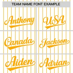 Two-Tone White Yellow Pinstripe Authentic Baseball Jersey 3