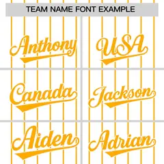 Two-Tone White Yellow Pinstripe Authentic Baseball Jersey 3