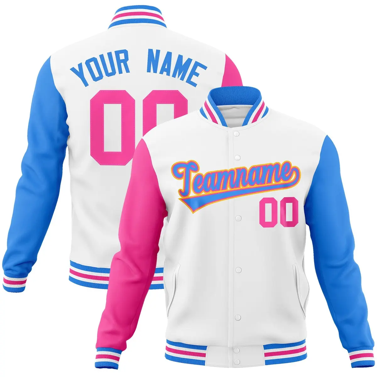 Varsity Baseball Jacket with Raglan Sleeves