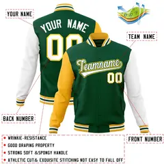 Varsity Baseball Jacket with Raglan Sleeves 11