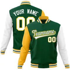 Varsity Baseball Jacket with Raglan Sleeves 8