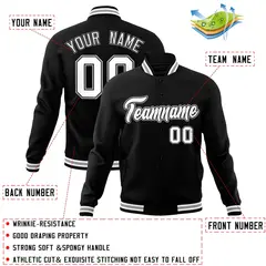 Varsity Baseball Jacket with Stitched Name Number Logo 18