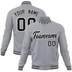Varsity Baseball Jacket with Stitched Name Number Logo 8