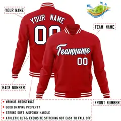Varsity Baseball Jacket with Stitched Name Number 18