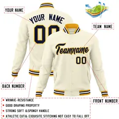 Varsity Baseball Jacket with Stitched Name Number 39