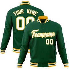 Varsity Baseball Jacket with Stitched Name Number 71