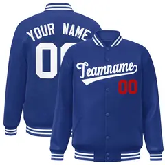 Varsity Full-Snap Baseball Jacket Stitched Name and Number 15