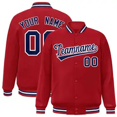 Varsity Full-Snap Baseball Jacket Stitched Name and Number 36