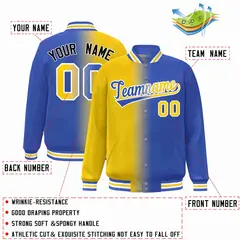 Varsity Full-Snap Baseball Jacket Stitched Name and Number 46