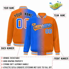 Varsity Full-Snap Baseball Jacket Stitched Name and Number 53
