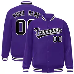 Varsity Full-Snap Baseball Jacket Stitched Name and Number 8