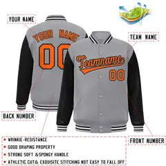 Varsity Full-Snap Baseball Jacket with Stitched Name and Number 12