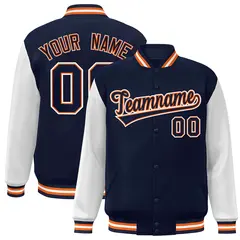 Varsity Full-Snap Baseball Jacket with Stitched Name and Number 41