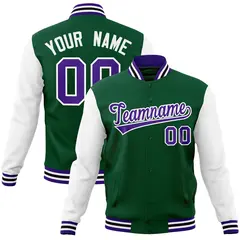 Varsity Full-Snap Raglan Sleeves Letterman Baseball Jacket