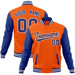 Varsity Full-Snap Raglan Sleeves Letterman Baseball Jacket 22