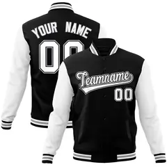Varsity Full-Snap Raglan Sleeves Letterman Baseball Jacket 64