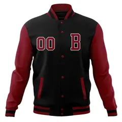 Varsity Letterman Baseball Jacket Full-Snap Classic Style 13