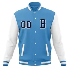 Varsity Letterman Baseball Jacket Full-Snap Classic Style 21