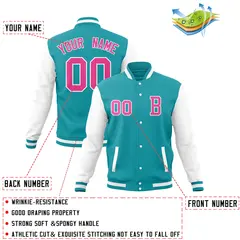 Varsity Letterman Baseball Jacket Full-Snap Classic Style 28