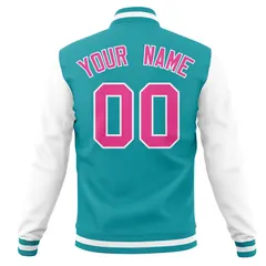 Varsity Letterman Baseball Jacket Full-Snap Classic Style 30