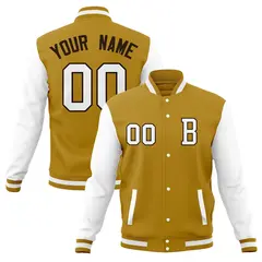 Varsity Letterman Baseball Jacket Full-Snap Classic Style 33