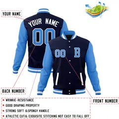 Varsity Letterman Baseball Jacket Full-Snap Classic Style 4