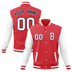 Varsity Letterman Baseball Jacket Full-Snap Classic Style 41