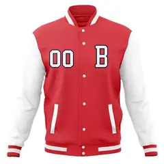 Varsity Letterman Baseball Jacket Full-Snap Classic Style 45