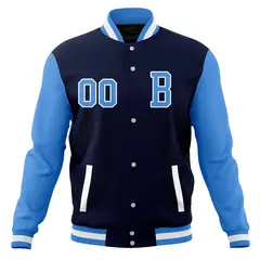 Varsity Letterman Baseball Jacket Full-Snap Classic Style 5
