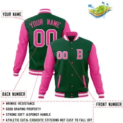 Varsity Letterman Baseball Jacket Full-Snap Classic Style 52