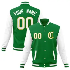 Varsity Letterman Full-Snap Jacket with Raglan Sleeves 1