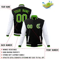 Varsity Letterman Full-Snap Jacket with Raglan Sleeves 12