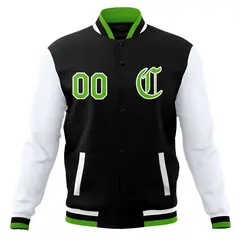 Varsity Letterman Full-Snap Jacket with Raglan Sleeves 13
