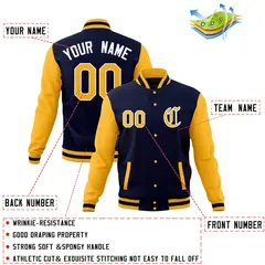 Varsity Letterman Full-Snap Jacket with Raglan Sleeves 20