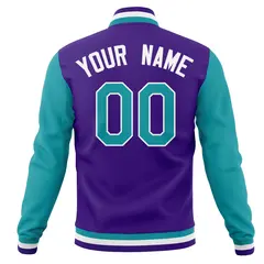 Varsity Letterman Full-Snap Jacket with Raglan Sleeves 30