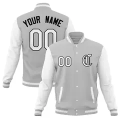 Varsity Letterman Full-Snap Jacket with Raglan Sleeves 33